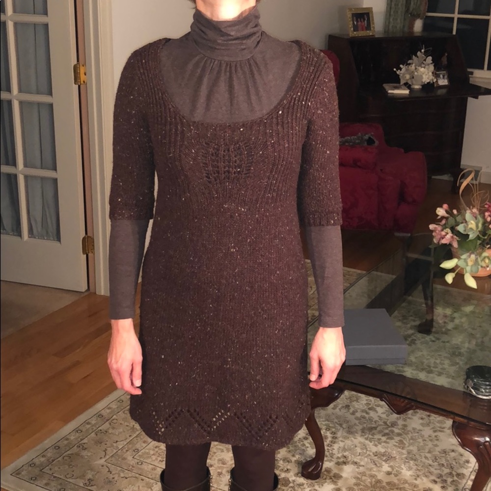 Brown heather sweater dress